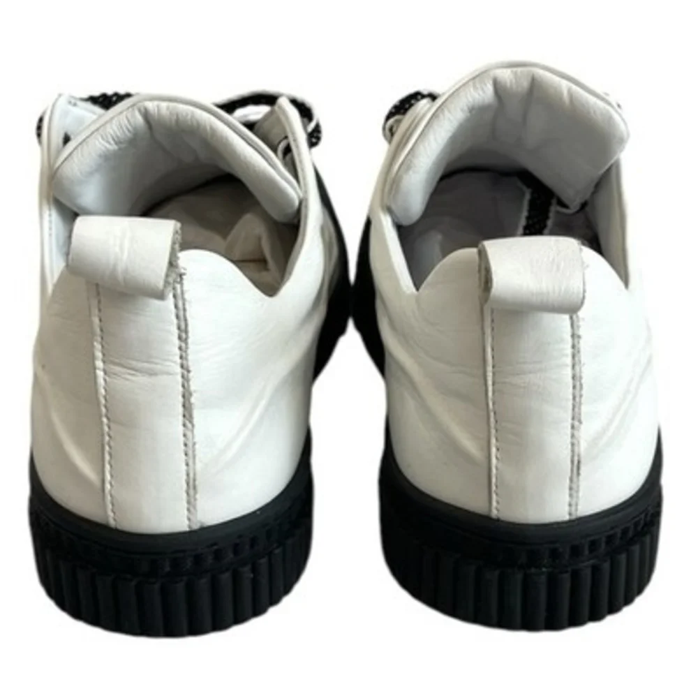 Rilassare Leather Lace Up Sneakers Black White Colorblock Size 37 NWOT - Picture 7 of 9